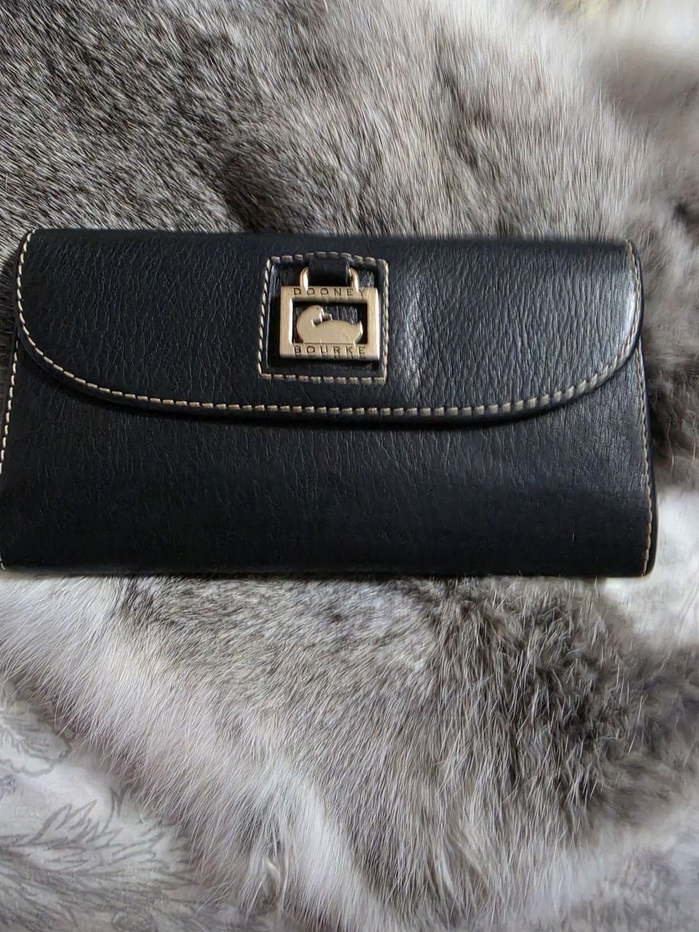 Dooney & Bourke Black Leather Continental Wallet
